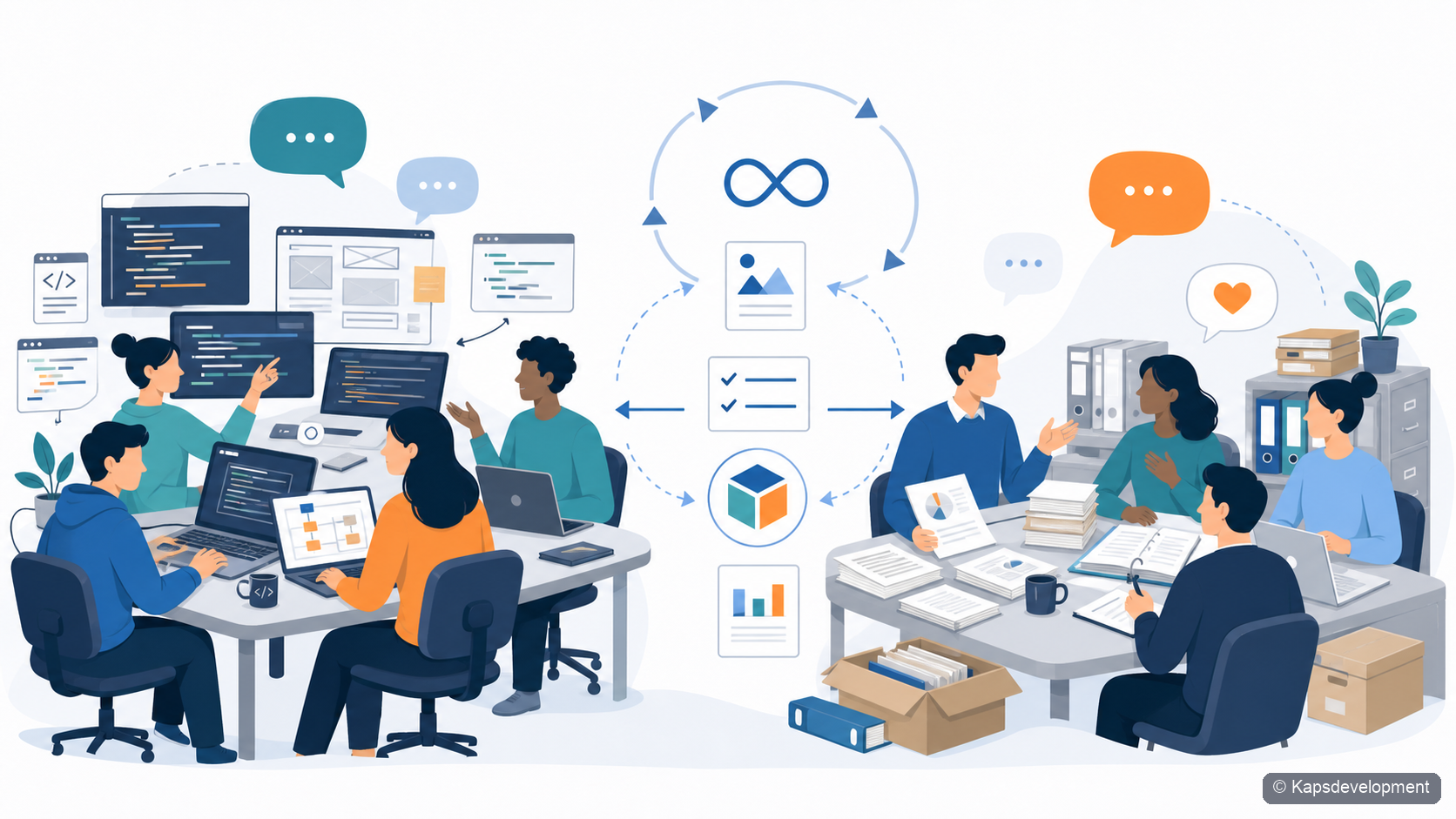 Cross-functional product team in dialogue with business users