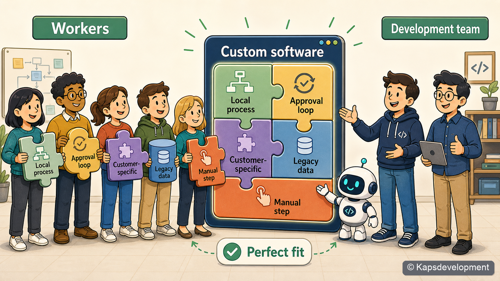 An internal development team and robot deliver software that fits the real workflow